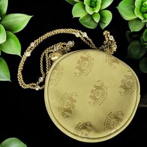 VINTAGE Juicy Couture Y2K Tan Leather Bag Micro Round Canteen Crossbody Terriers